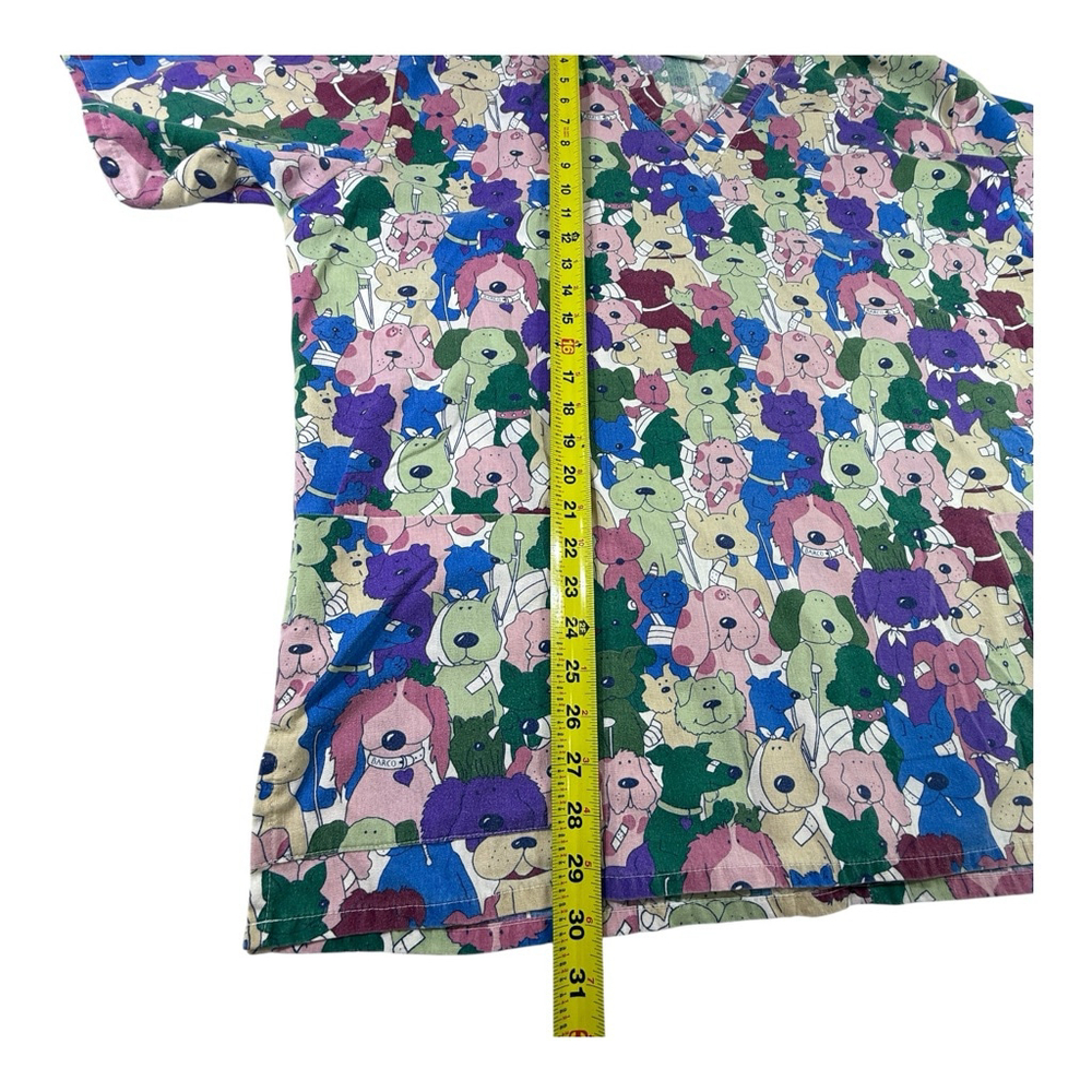 Soft Scrubs Women’s XL Dog Print V-Neck Scrub Top Nurse Vet Tech Uniform Cute - Picture 3 of 5